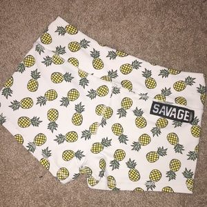 Savage pineapple shorts